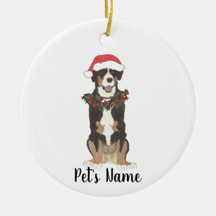 Ornamento De Cerâmica Cão de Montanha Entlebucher Natal