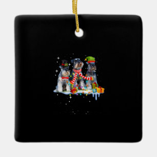 Ornamento De Cerâmica cão de Natal em miniatura bonito