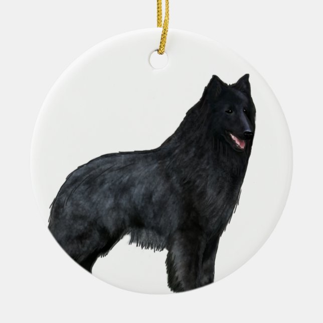 Ornamento De Cerâmica Cão de Pastor Belga (Frente)