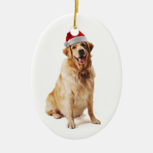 Ornamento De Cerâmica Cão do papai noel