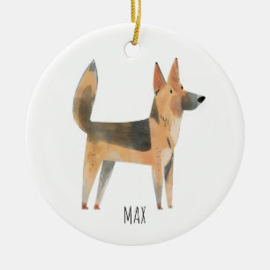 Ornamento De Cerâmica Cão german shepherd