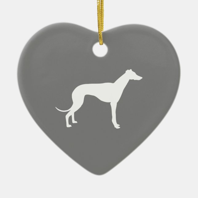 Ornamento De Cerâmica Cão Greyhound (Frente)