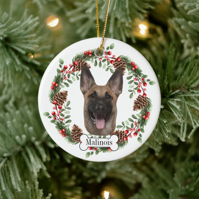 Ornamento De Cerâmica Cão malinois belga (Árvore)