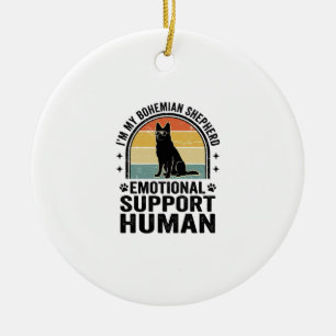Ornamento De Cerâmica Cão Pastor Boêmio de Apoio Emocional Humano Vintag