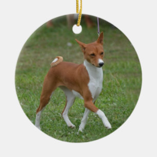 Ornamento De Cerâmica Cão Prancing de Basenji