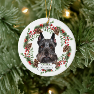 Ornamento De Cerâmica cão schnauzer miniatura