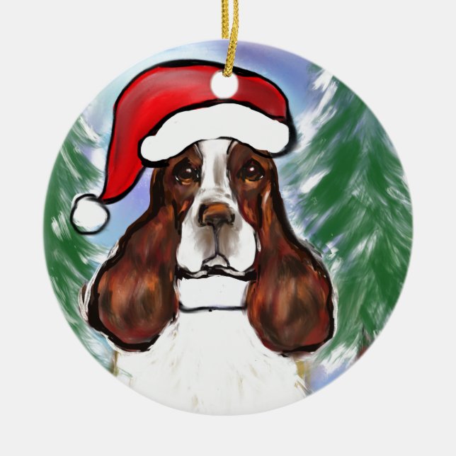 ORNAMENTO DE CERÂMICA CÃO SPRINGER INGLÊS (Frente)