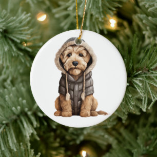 Ornamento De Cerâmica Cão-Terrier, Revestido Mole Personalizado,