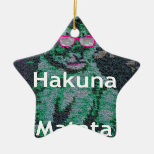 Ornamento De Cerâmica Cãozinho-do-bico-do-bico hakuna matata