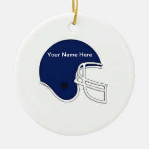 Ornamento De Cerâmica Capacete de futebol - Azul escuro