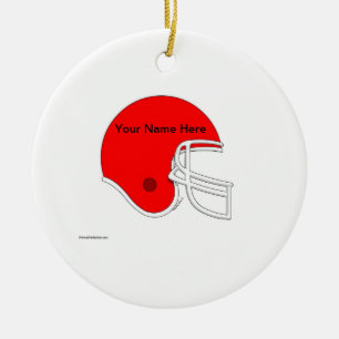 Ornamento De Cerâmica Capacete de Futebol - Vermelho