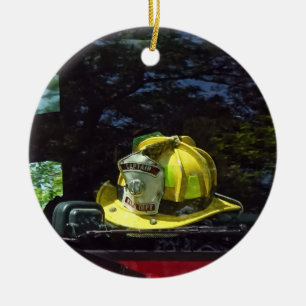 Ornamento De Cerâmica Capacete do Capitão de Fogo Amarelo