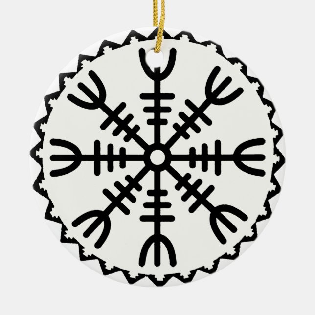 Ornamento De Cerâmica Capacete Viking do Terror (Frente)