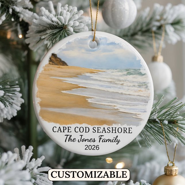 Ornamento De Cerâmica Cape Cod Nacional personalizado, Massachusetts (Criador carregado)