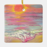 Ornamento De Cerâmica Cape San Blas Sunset Beach<br><div class="desc">Um belo e colorido pôr do sol na praia de Cape San Blas Florida,  a partir de uma pintura original!</div>