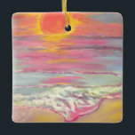 Ornamento De Cerâmica Cape San Blas Sunset Beach<br><div class="desc">Um belo e colorido pôr do sol na praia de Cape San Blas Florida,  a partir de uma pintura original!</div>