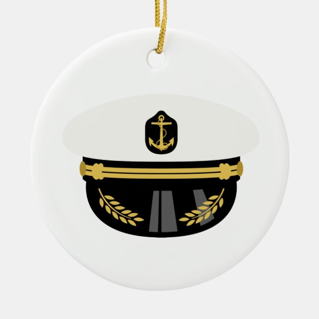 Ornamento De Cerâmica Capitão do mar Hat (Frente)