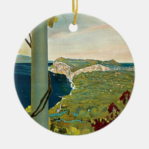 Ornamento De Cerâmica Capri, Itália, Viagens vintage Art Italia