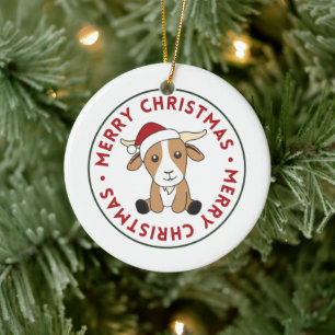 Ornamento De Cerâmica Caprinos De Natal Caprinos Animais De Inverno Nome