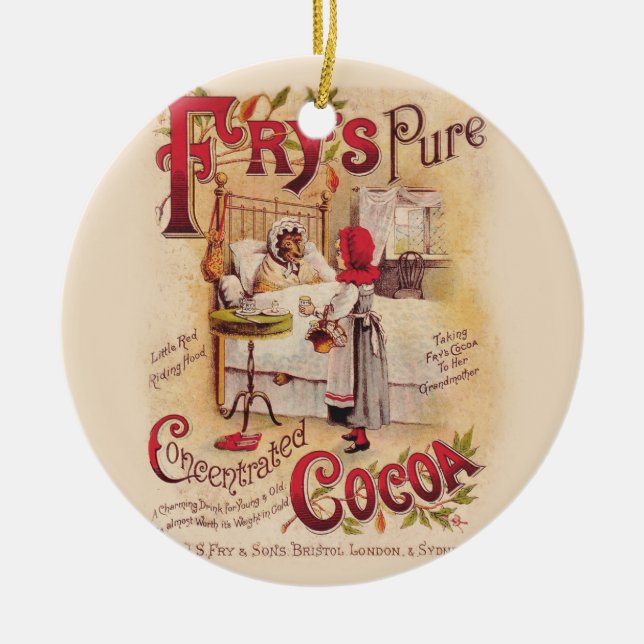 Ornamento De Cerâmica Capuchinho Vermelho Cocoa (Frente)