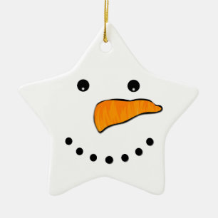 Ornamento De Cerâmica Cara do boneco de neve