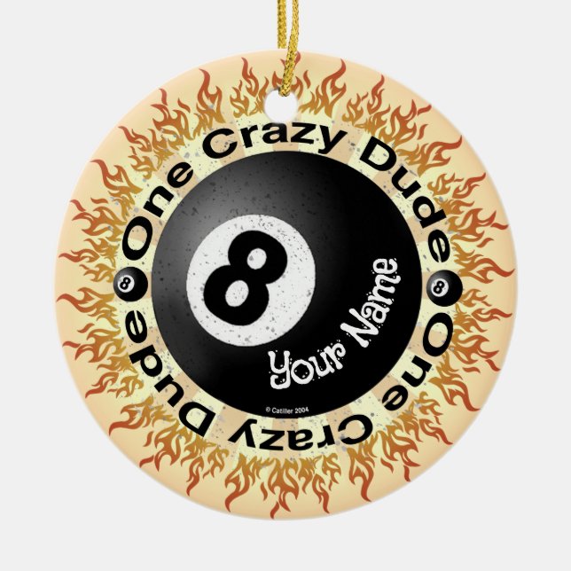Ornamento De Cerâmica Cara Dude Eightball  (Frente)