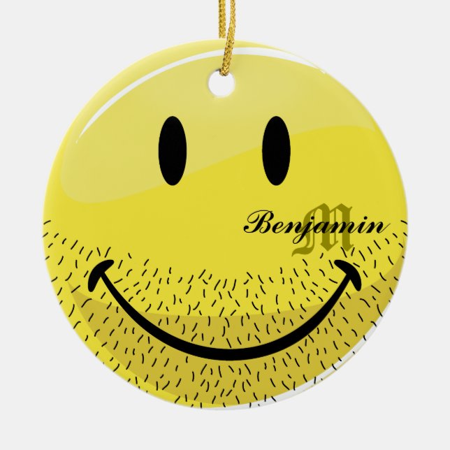 Ornamento De Cerâmica Cara farpada do pavão-do-mar empoeirado (Frente)