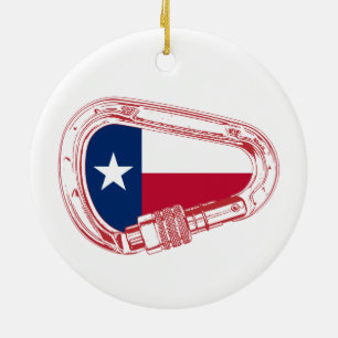 Ornamento De Cerâmica Carabineiro de trepagem do Texas Flag