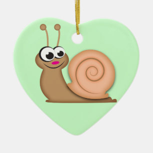 Ornamento De Cerâmica Caracol bonito dos desenhos animados
