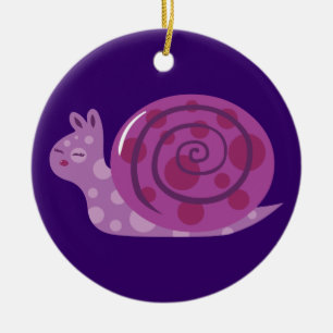 Ornamento De Cerâmica Caracol Roxo