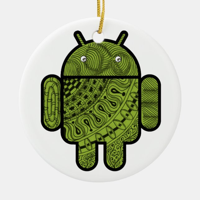 Ornamento De Cerâmica Caractere de porta Pancho para o robô Android™ (Frente)