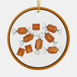 Ornamento De Cerâmica Caramelos Salgados E Homemados Doces Fabricados Po