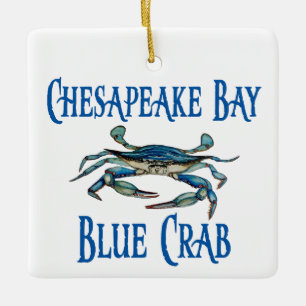 Ornamento De Cerâmica Caranguejo Azul de Baía Chesapeake