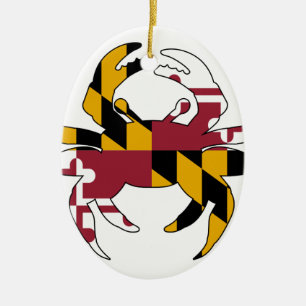 Ornamento De Cerâmica Caranguejo da bandeira de Maryland