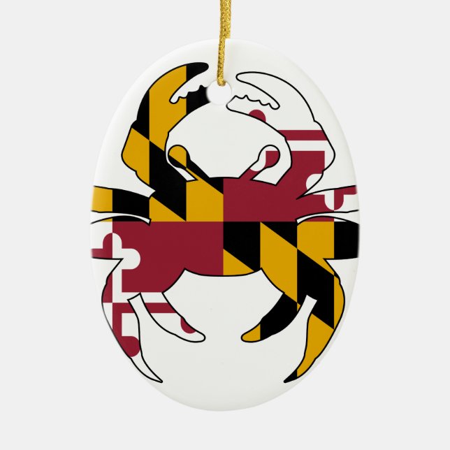 Ornamento De Cerâmica Caranguejo da bandeira de Maryland (Frente)