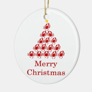 Ornamento De Cerâmica Caranguejo do Feliz Natal