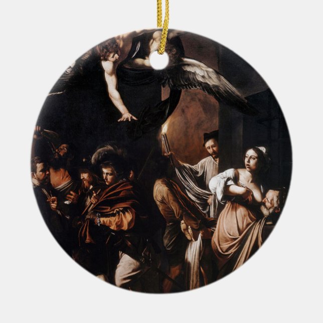 Ornamento De Cerâmica Caravaggio - os sete trabalhos da pintura do (Frente)