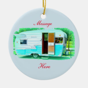 Ornamento De Cerâmica Caravana clássica do cigano do reboque do vintage