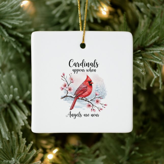 Ornamento De Cerâmica Cardeais Festivos (Árvore)