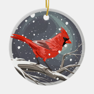 Ornamento De Cerâmica Cardinal de Inverno