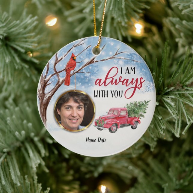 Ornamento De Cerâmica Cardinal Red Bird Memorial Eu sempre estou com voc (Árvore)