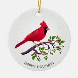 Ornamento De Cerâmica Cardinal Vermelho do Natal