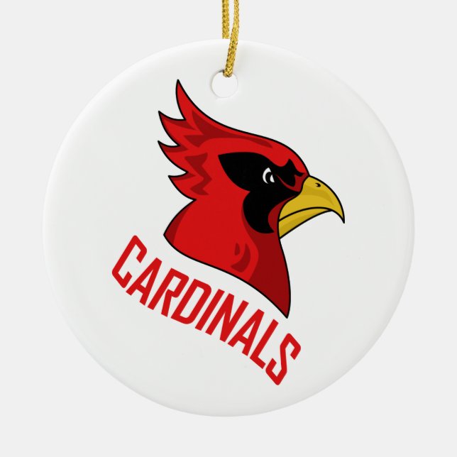 Ornamento De Cerâmica Cardinals Mascot (Frente)