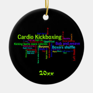 Ornamento De Cerâmica Cardio- nuvem da palavra de Kickboxing