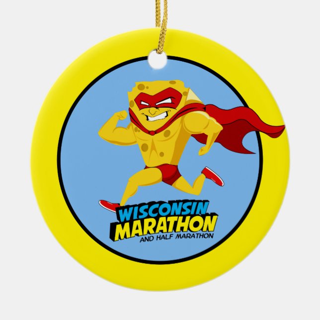 Ornamento De Cerâmica Cargo-Maratona da maratona de Wisconsin (Frente)