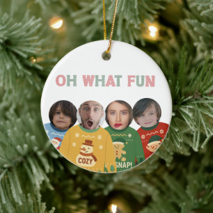 Ornamento De Cerâmica Carinha Engraçada e Engraçada de Natal Feia Person