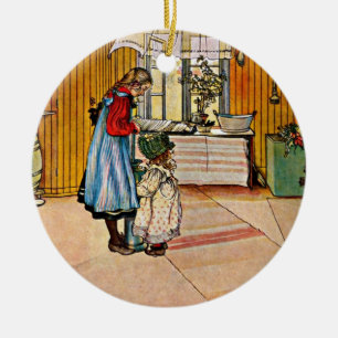 Ornamento De Cerâmica Carl Larsson art: A Cozinha