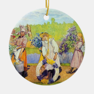 Ornamento De Cerâmica Carl Larsson Fora Dos Ventos De Verão Está Sopra