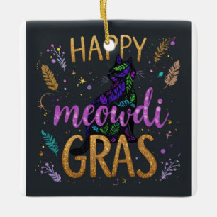 Ornamento De Cerâmica Carnaval com gato