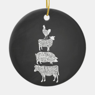 Ornamento De Cerâmica carne de porco de vaca açougueiro carne de frango